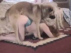 Big tit cougar getting a great from behind fuck from her big pet